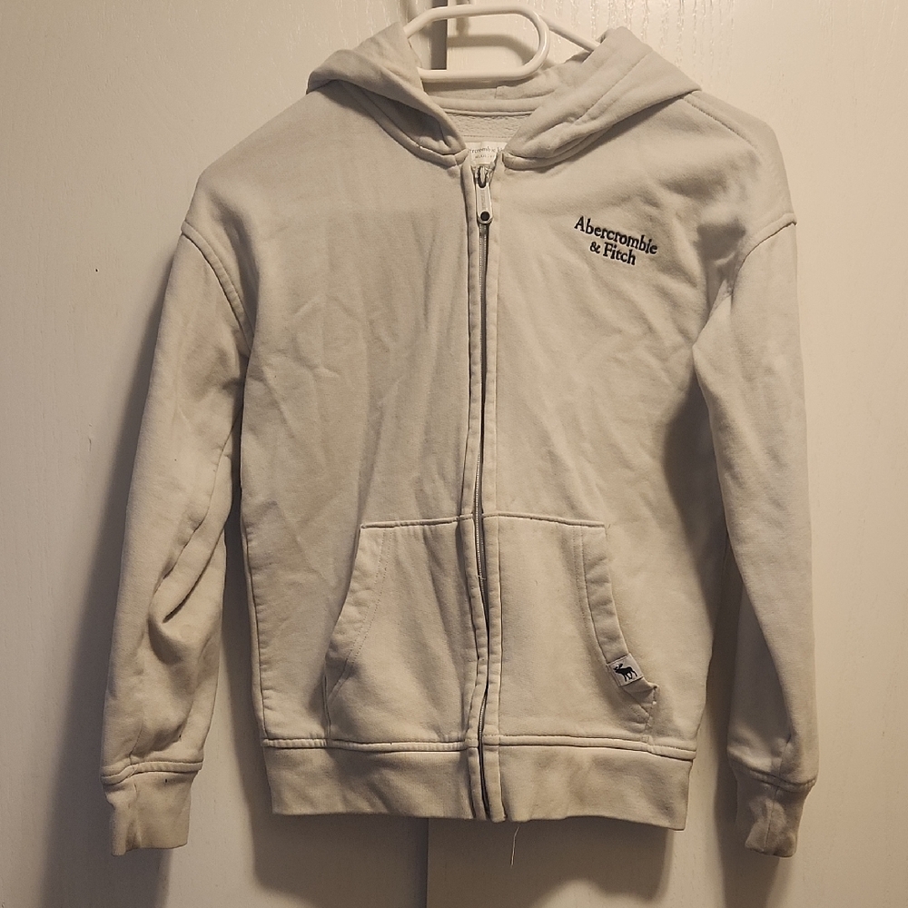 Abercrombie & Fitch Kids Cream Zip-Up Hoodie